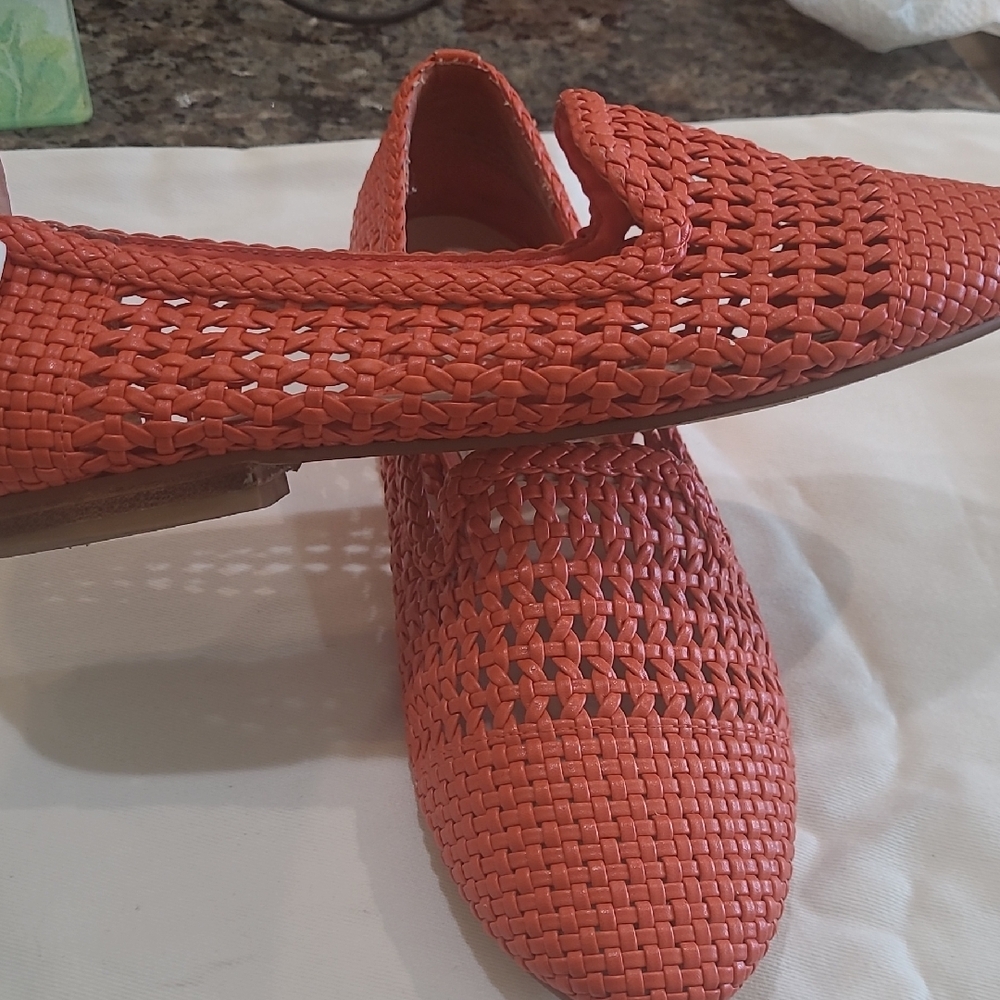 BP Women's Vibrant Orange Woven Flats